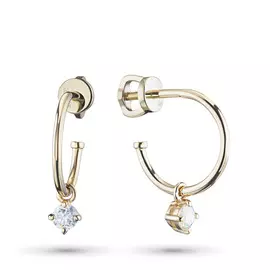 Пусеты из желтого золота с бриллиантом э0301пс10210209