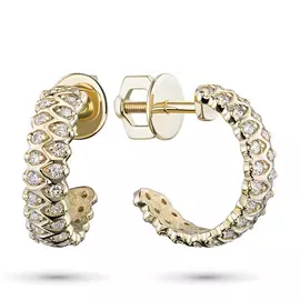 Пусеты из желтого золота с бриллиантами э0301пс12200014