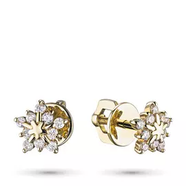 Пусеты из желтого золота с бриллиантом экп03с031902