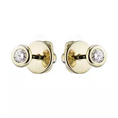 Пусеты из желтого золота с бриллиантом п03с021642