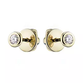 Пусеты из желтого золота с бриллиантом п03с021642