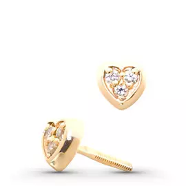 Пусеты из желтого золота с бриллиантом п03с051151