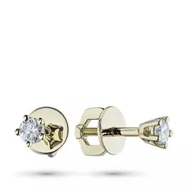 Пусеты из желтого золота с бриллиантом э0301пс06070600