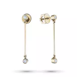 Пусеты из желтого золота с бриллиантом э0301пс07183100