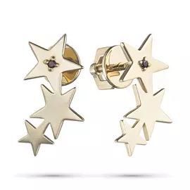 Пусеты из желтого золота с гранатом э0306пс04200844