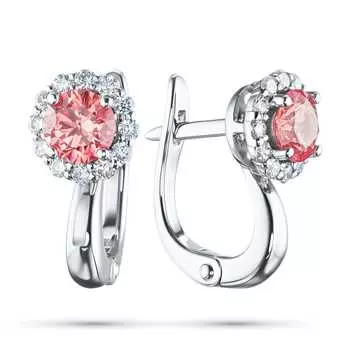 Серьги из белого золота э0912сг06151400_pink
