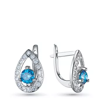 Серьги из белого золота э0912сг08071300_blue