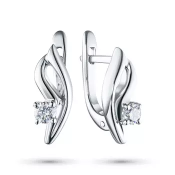 Серьги из белого золота с бриллиантами э0901сг09090400