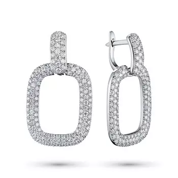 Серьги из белого золота с бриллиантами э0901сг12200907