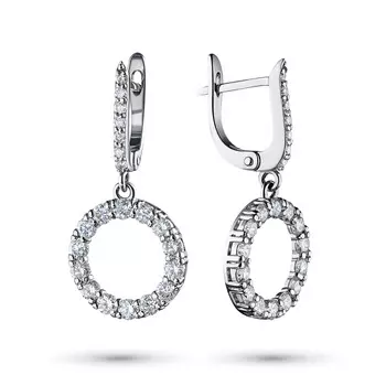 Серьги из белого золота с бриллиантами э0901сг04200762