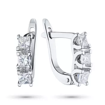 Серьги из белого золота с бриллиантами э0901сг11172300