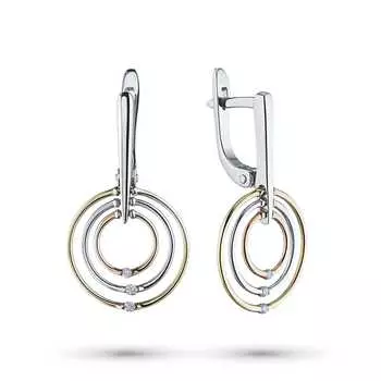 Серьги из белого золота с бриллиантами э1201сг09181100