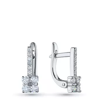 Серьги из белого золота с бриллиантами э4001сг04210656