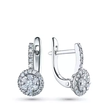 Серьги из белого золота с бриллиантами э4001сг04201496