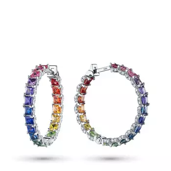 Серьги из белого золота с бриллиантами э0937сг08210406