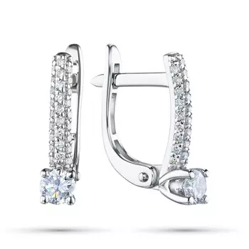 Серьги из белого золота с бриллиантами э0901сг06210115
