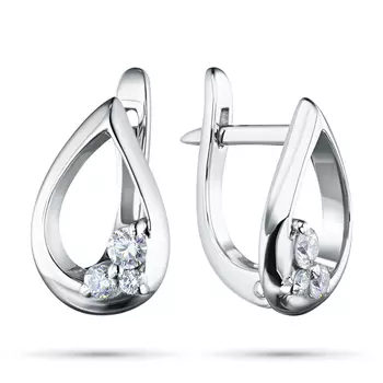 Серьги из белого золота с бриллиантами э0901сг04211021