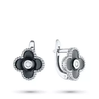 Серьги из белого золота с бриллиантами э0993сг09200122