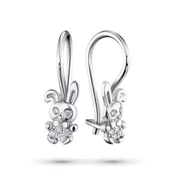 Серьги из белого золота с бриллиантами э0901сг11211008