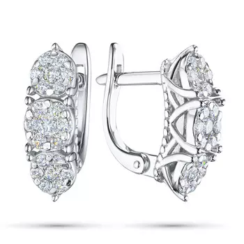 Серьги из белого золота с бриллиантами э0901сг07210653