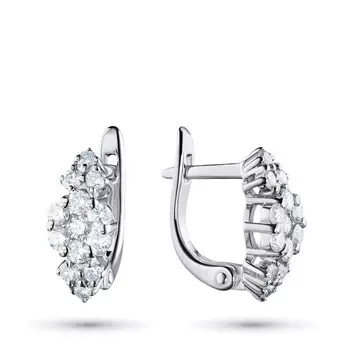 Серьги из белого золота с бриллиантами э0901сг06210021