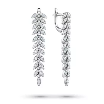 Серьги из белого золота с бриллиантами э0901сг12200905