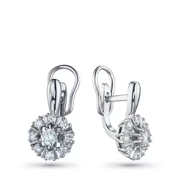 Серьги из белого золота с бриллиантами э0901сг07220902