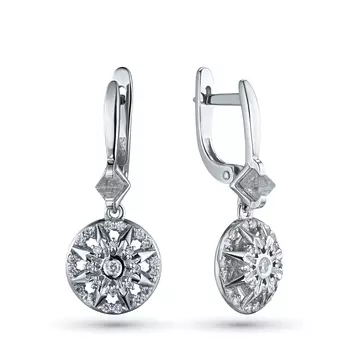 Серьги из белого золота с бриллиантами э0901сг07210377