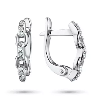 Серьги из белого золота с бриллиантами э0901сг08211054