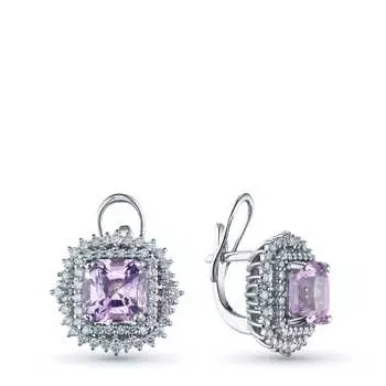 Серьги из белого золота с бриллиантами э0963сг04210406