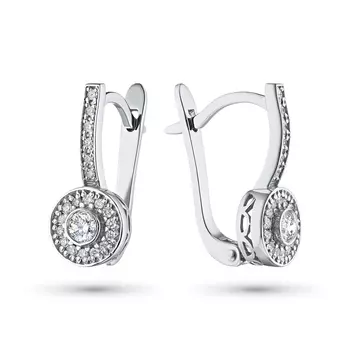 Серьги из белого золота с бриллиантами э4001сг05155200