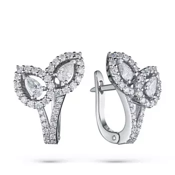 Серьги из белого золота с бриллиантами э0901сг11190140
