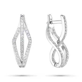 Серьги из белого золота с бриллиантами э0901сг10200659