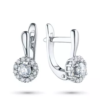 Серьги из белого золота с бриллиантами э4001сг04190300