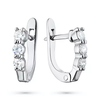 Серьги из белого золота с бриллиантами э4001сг09170500