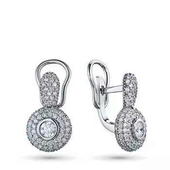 Серьги из белого золота с бриллиантами э0901сг05220938