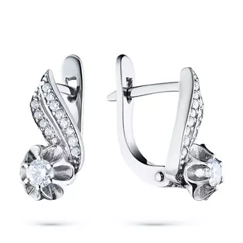 Серьги из белого золота с бриллиантами э0901сг04201616