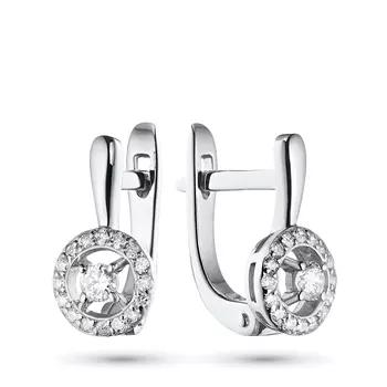 Серьги из белого золота с бриллиантами э4001сг10177400