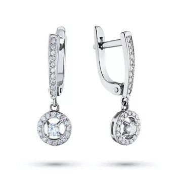 Серьги из белого золота с бриллиантами э4001сг04154600
