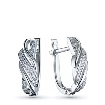 Серьги из белого золота с бриллиантами э4001сг02220108