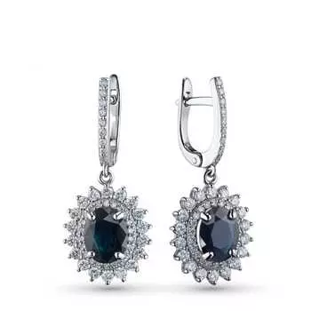 Серьги из белого золота с бриллиантами э0937сг08220453