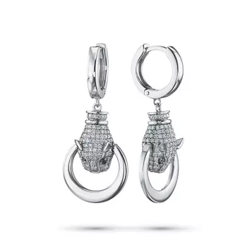 Серьги из белого золота с бриллиантами э0937сг12200462