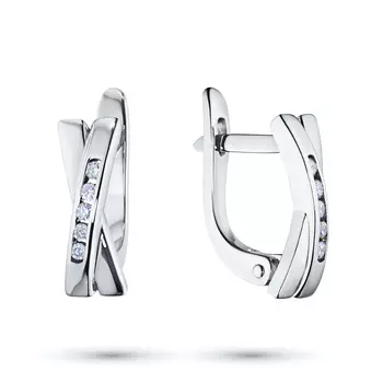 Серьги из белого золота с бриллиантами э4701сг05153600