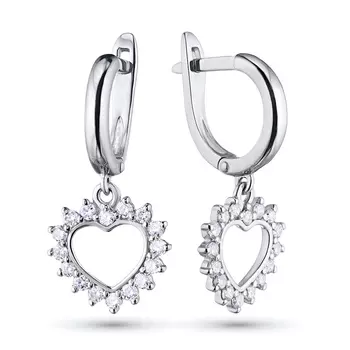 Серьги из белого золота с бриллиантами э0901сг05183800