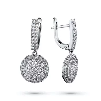Серьги из белого золота с бриллиантами э0901сг04201495