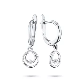 Серьги из белого золота с бриллиантами э0901сг09180800