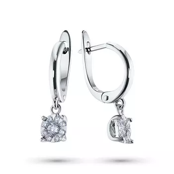 Серьги из белого золота с бриллиантами э0901сг10153800