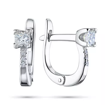 Серьги из белого золота с бриллиантами э0901сг07210657