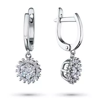 Серьги из белого золота с бриллиантами э0901сг06184900