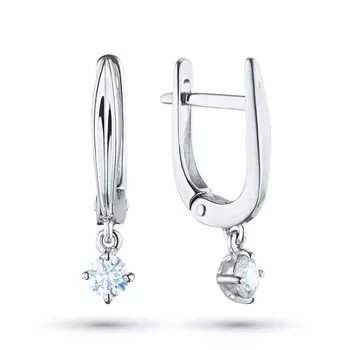Серьги из белого золота с бриллиантами э0901сг07210752